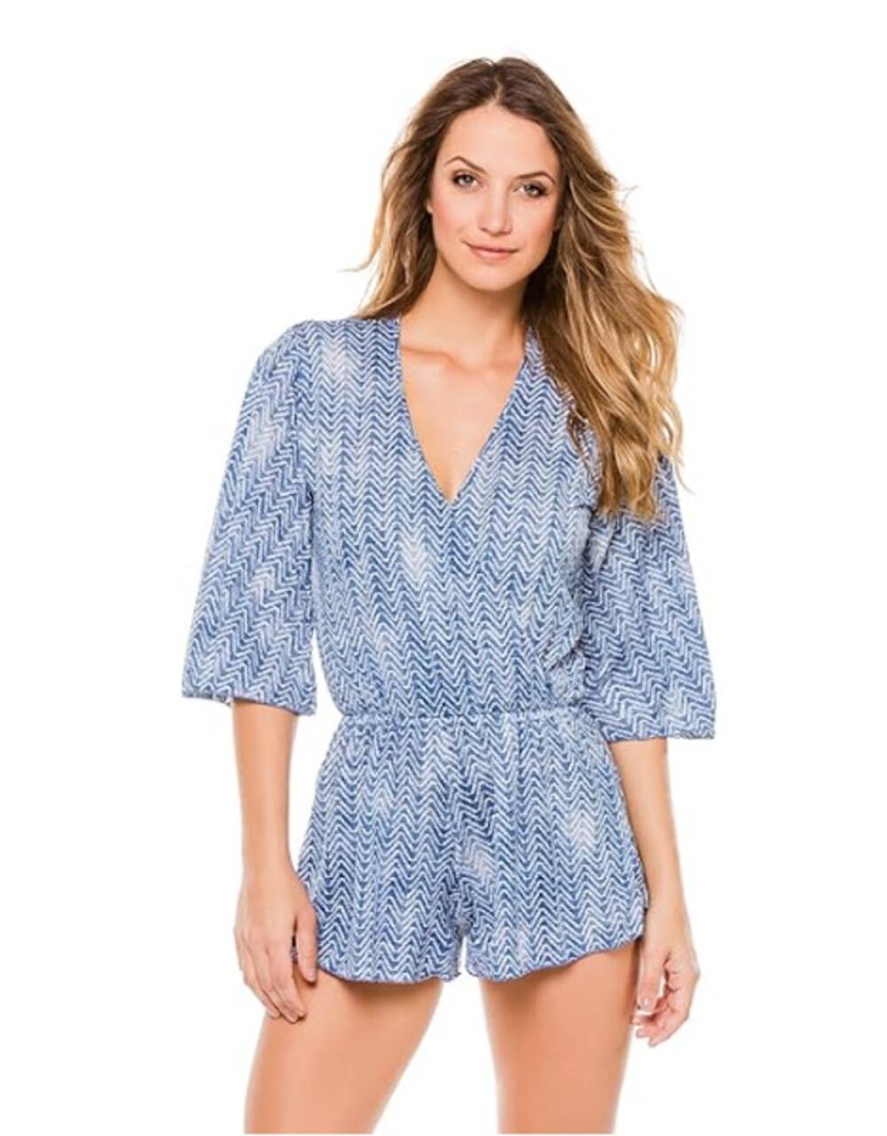 BNWT Saks Fifth Romper Swim Cover up Bahama Blue Size Large